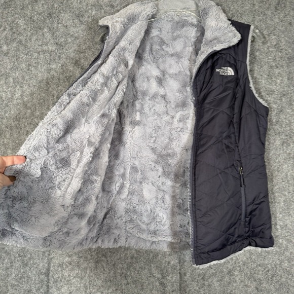 The North Face Reversible Quilted Fleece Vest Womens Small Purple Mossbud Swirl - Picture 3 of 13